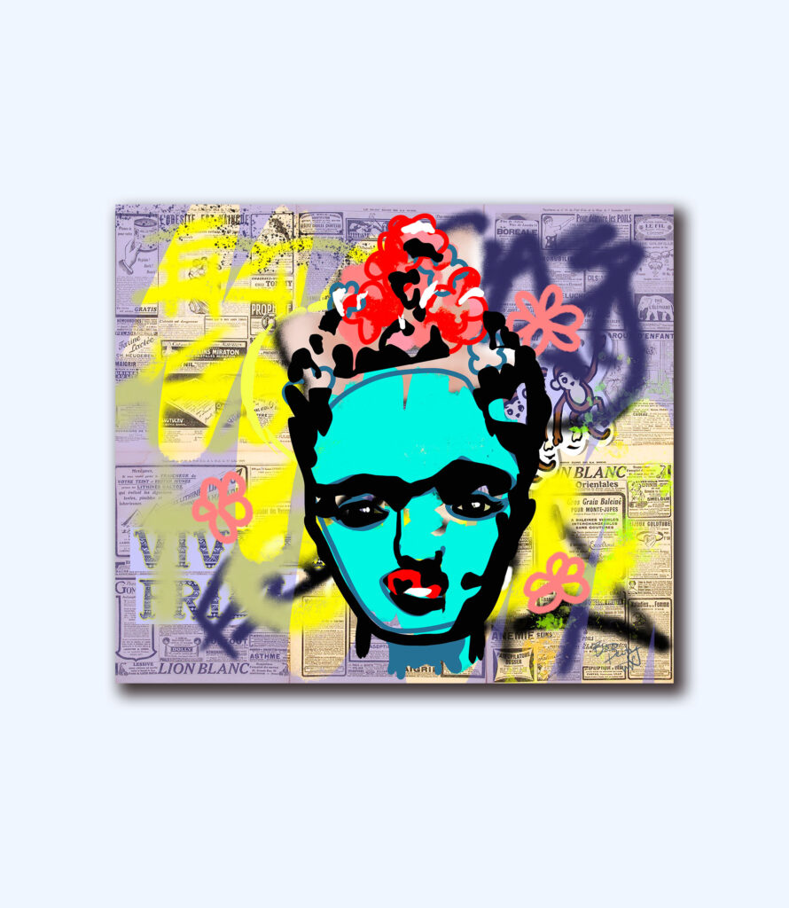 Frida Kahlo graffiti print 16 x 20